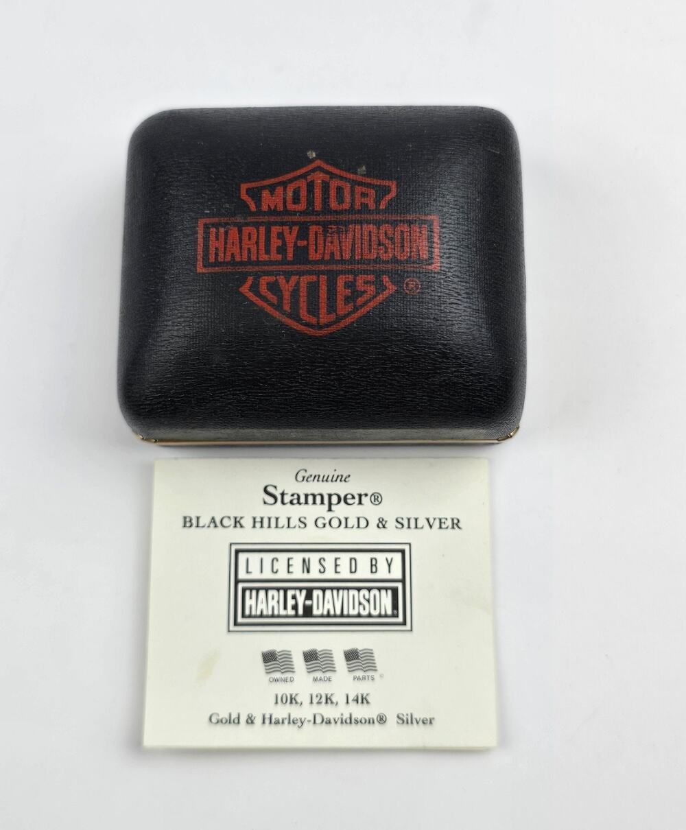 Harley-Davidson Stamper Black Hills Gold EMPTY jewelry box w/ paper